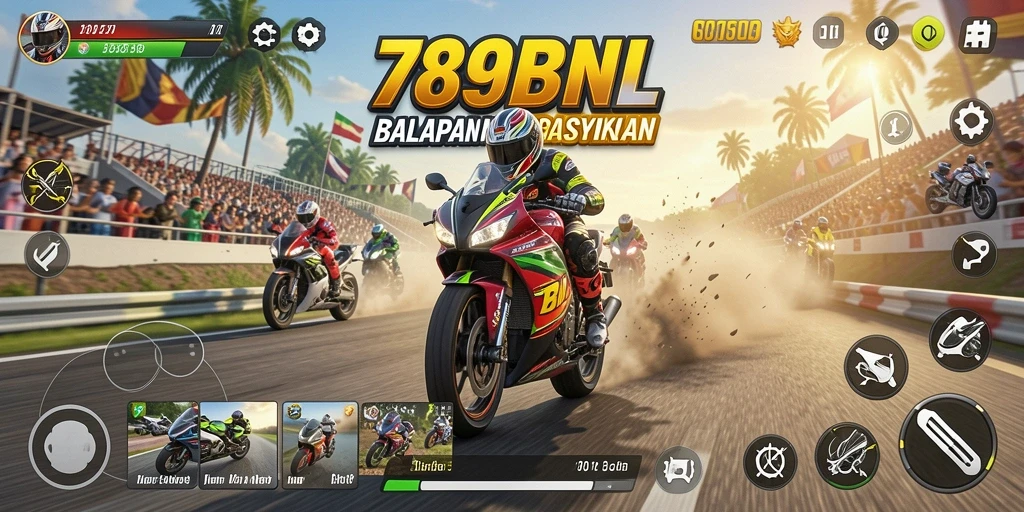 Tampilan gameplay seru dengan lintasan balapan menantang di 789BNL.