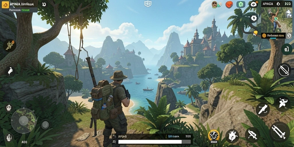 Gameplay APINAGA yang mendebarkan dalam dunia terbuka yang luas.
