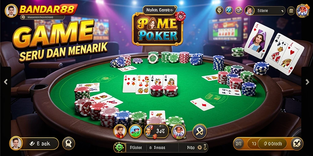 Screenshot utama BANDAR88 menampilkan gameplay seru Poker.