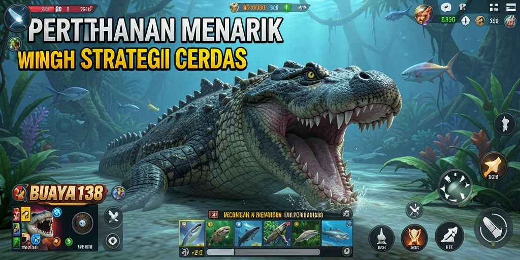 Screenshot gameplay BUAYA138 menampilkan strategi menara yang menarik dan musuh yang beragam.