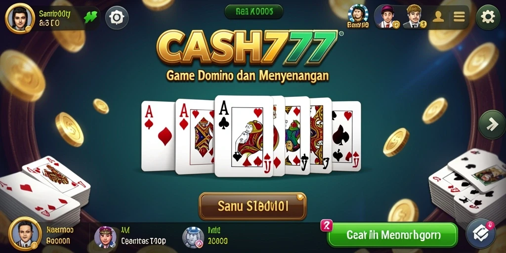 Tangkapan layar permainan Domino CASH777 yang seru dan mendebarkan.