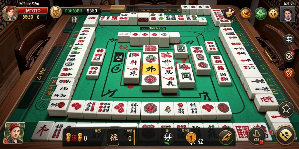 Screenshot gameplay JMTOTO dengan ubin Mahjong yang menarik.