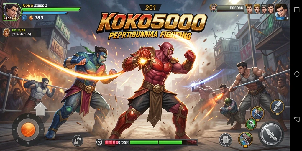Tampilan gameplay KOKO5000 dengan pertarungan yang intens dan grafis menawan.