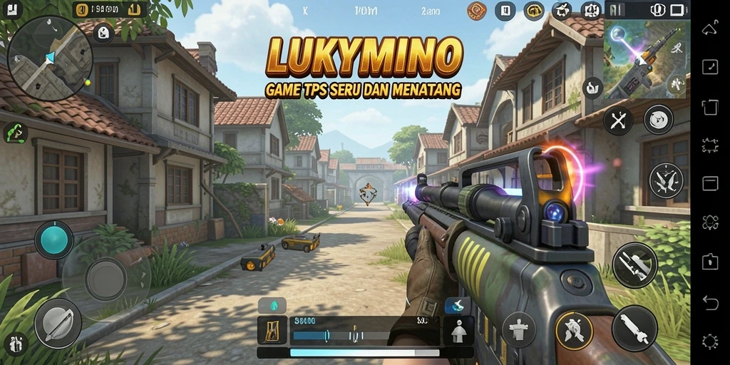 Tangkapan layar gameplay LUKYMINO yang penuh aksi dan grafik menarik.