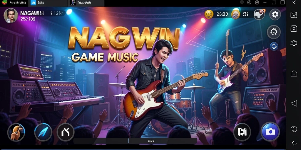 Tampilan gameplay seru dari NAGAWIN yang menampilkan lagu-lagu favorit.