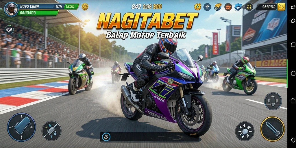 Tangkapan layar gameplay balap motor yang seru di NAGITABET.