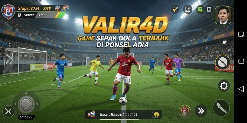 Screenshot menunjukkan aksi mendebarkan dalam pertandingan sepak bola.